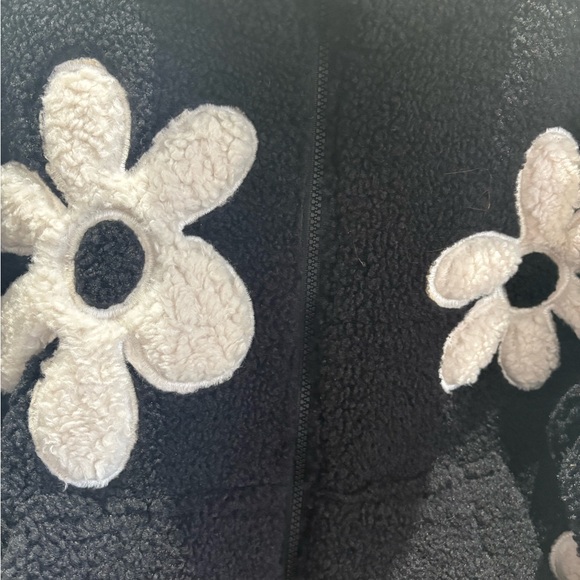 Thread & Supply Black Teddy Jacket with White Floral Accents - Picture 4 of 4